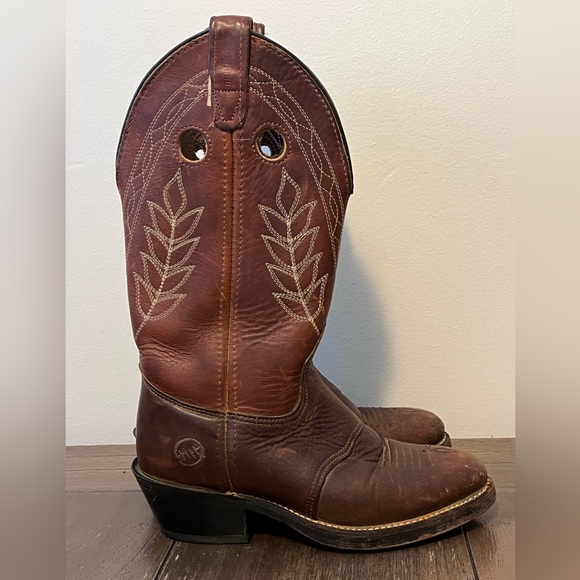 Double H Shoes - Double H Brown Leather Western Cowgirl Boots Womens size 6.5